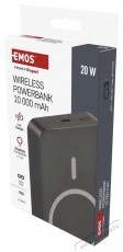Emos WI 1046, 10 000 mAh, 20 W+Wireless, sz&uuml;rke powerbank Mobil / Kommunik&aacute;ci&oacute; / Smart - Powerbank / K&uuml;lső akkumul&aacute;tor &eacute;s t&ouml;ltő - 513836