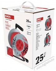 Emos P09225 kábeldob 3x1,5mm2 25m-es kábellel 4 aljzat Háztartás / Otthon / Kültér - Világítás / elektromosság - Hálózati elosztó / hosszabbító / adapter - 369336