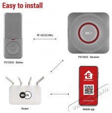 Emos GoSmart P5735SS Otthoni vezeték nélküli csengő WiFi-vel Háztartás / Otthon / Kültér - Lakásfelszerelés - Csengő - 519378