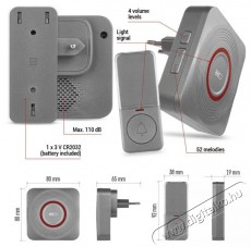 Emos GoSmart P5735SS Otthoni vezeték nélküli csengő WiFi-vel Háztartás / Otthon / Kültér - Lakásfelszerelés - Csengő - 519378