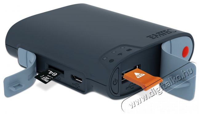 EMTEC U600 (microSD + micro USB, USB + WiFi) Powerbank 5200mAh Mobil / Kommunikáció / Smart - Powerbank / Külső akkumulátor és töltő - 324284