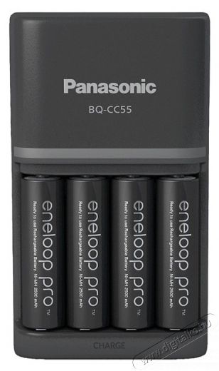 ENELOOP Panasonic K-KJ55HCD40E AA 2500mAh gyors akkutöltő +4xAA akku Akkuk és töltők - Elem méretű akku és töltő - Szettben - 456030