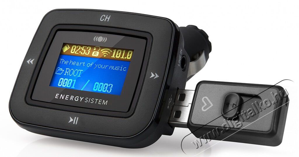 Energy Sistem EN 381456 Car Dark Iron 1100 FM transzmitter  - szürke/fekete Autóhifi / Autó felszerelés - FM transzmitter / modulátor - 326218