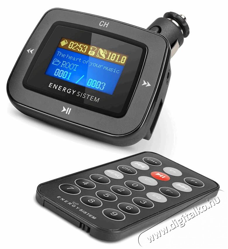 Energy Sistem EN 381456 Car Dark Iron 1100 FM transzmitter  - szürke/fekete Autóhifi / Autó felszerelés - FM transzmitter / modulátor - 326218