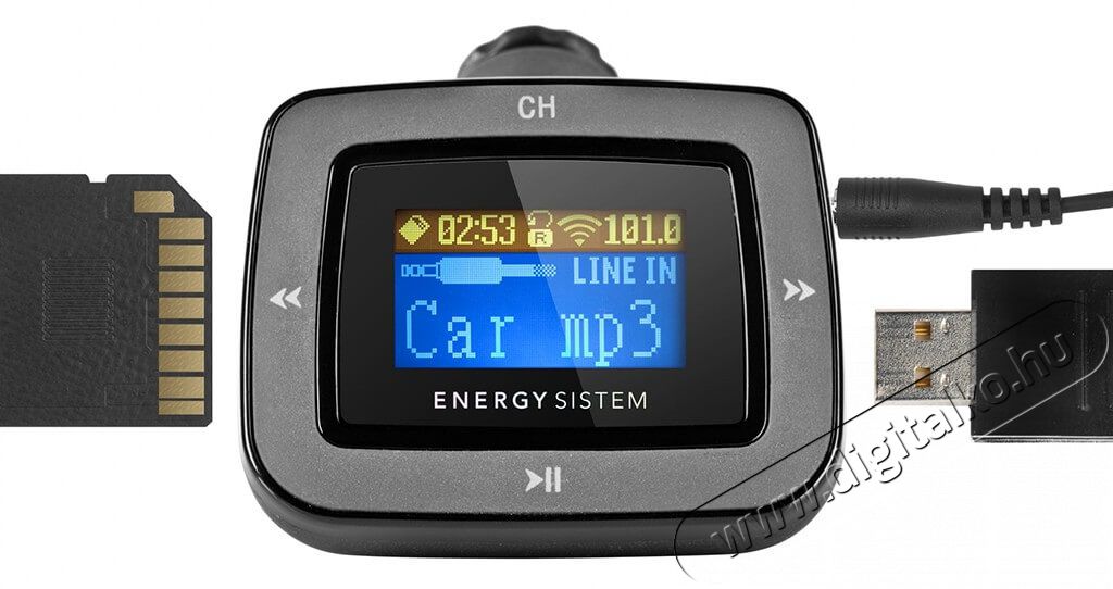 Energy Sistem EN 381456 Car Dark Iron 1100 FM transzmitter  - szürke/fekete Autóhifi / Autó felszerelés - FM transzmitter / modulátor - 326218
