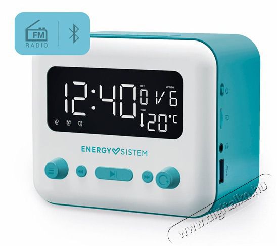 Energy Sistem EN 450725 Clock Speaker 2 Bluetooth ébresztőórás hangszóró - kék/fehér Háztartás / Otthon / Kültér - Világítás / elektromosság - Éjszakai irányfény - 388162