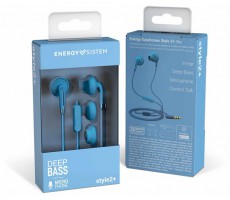 Energy Sistem EN 447169 Earphones Style 2+ Sky mikrofonos kék fülhallgató Audio-Video / Hifi / Multimédia - Fül és Fejhallgatók - Fülhallgató mikrofonnal / headset - 393613