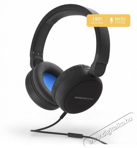 Energy Sistem EN 448814 Headphones Style 1 Talk Midnight mikrofonos fekete fejhallgató Audio-Video / Hifi / Multimédia - Fül és Fejhallgatók - Fejhallgató mikrofonnal / headset - 393596