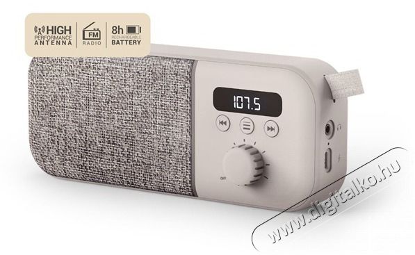 Energy Sistem EN 449828 Fabric Box Radio Bluetooth bézs rádió Audio-Video / Hifi / Multimédia - Rádió / órás rádió - Munka és szabadidő rádió - 393498