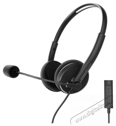 Energy Sistem EN 452026 Office 2+ fekete irodai headset Mobil / Kommunikáció / Smart - Mobiltelefon kiegészítő / tok - Headset - 385477