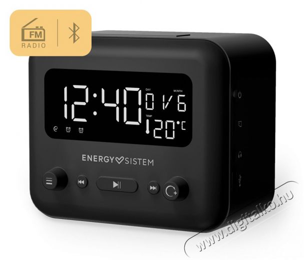 Energy Sistem EN 450930 Clock Speaker 2 Bluetooth fekete ébresztőórás hangszóró Háztartás / Otthon / Kültér - Óra - Ébresztőóra - 388212