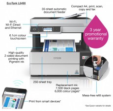 Epson EcoTank L6490 színes tintasugaras multifunkciós nyomtató Iroda és számítástechnika - Nyomtató - Multifunkciós (tintasugaras) - 400412