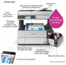 Epson EcoTank L6490 színes tintasugaras multifunkciós nyomtató Iroda és számítástechnika - Nyomtató - Multifunkciós (tintasugaras) - 400412