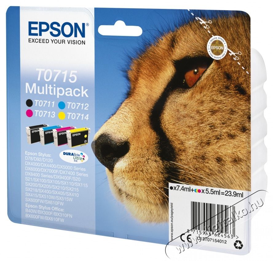 Epson T0715 Multipack Tintapatron csomag Iroda &eacute;s sz&aacute;m&iacute;t&aacute;stechnika - Nyomtat&oacute; - Kieg&eacute;sz&iacute;tő - 427139