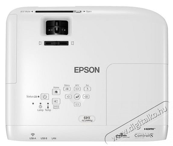 Epson Projektor - EB-X49 (3LCD,1024x768 (XGA), 4:3, 3500 AL, 15 000:1, HDMI/2xVGA/USB/RJ-45) Televíziók - Kivetítő - Kivetítő - 489336