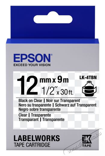 Epson S654012 B/CLEAR 12/9 SZALAG Iroda és számítástechnika - Címkenyomtató - Szalag címkenyomtatóhoz - 401906
