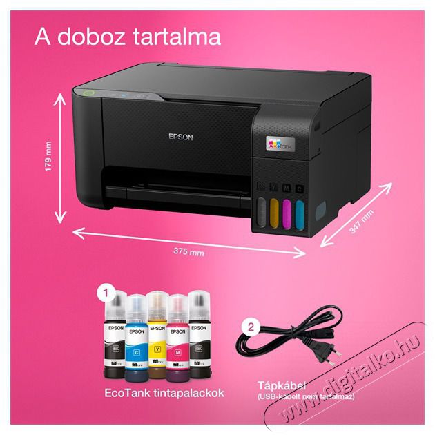 Epson EcoTank L3230 sz&iacute;nes multifunkci&oacute;s tintasugaras nyomtat&oacute; Iroda &eacute;s sz&aacute;m&iacute;t&aacute;stechnika - Nyomtat&oacute; - Tintasugaras / fot&oacute;nyomtat&oacute; - 516262