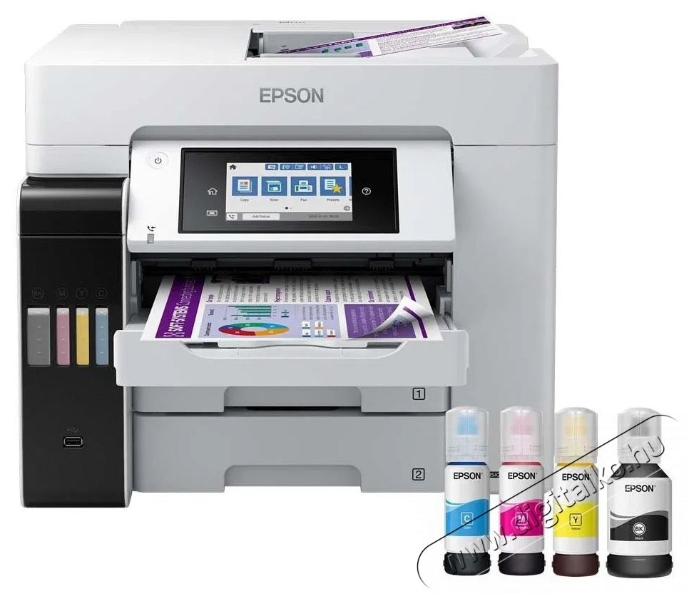 Epson L6580 EcoTank T&ouml;bbfunkci&oacute;s tintasugaras sz&iacute;nes nyomtat&oacute;, A4, ADF, vezet&eacute;k n&eacute;lk&uuml;li Iroda &eacute;s sz&aacute;m&iacute;t&aacute;stechnika - Nyomtat&oacute; - Multifunkci&oacute;s (tintasugaras) - 532541