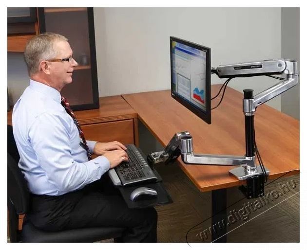 ERGOTRON LX HD Sit-Stand Desk Mount LCD Arm TV tart&oacute; konzol Tv kieg&eacute;sz&iacute;tők - Fali tart&oacute; / konzol - Asztali tart&oacute; - 531752
