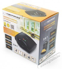 Esperanza EKT006K Szendvicssütő 3in1 Konyhai termékek - Konyhai kisgép (sütés / főzés / hűtés / ételkészítés) - Melegszendvics / gofri sütő - 382170