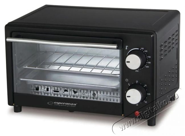Esperanza EKO007 légkeveréses mini sütő Konyhai termékek - Sütő-főzőlap, tűzhely (szabadonálló) - Mini sütő / mini grill / mini konyha - 466977
