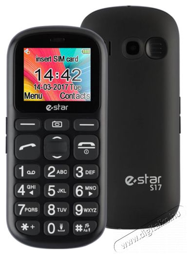 eStar S17 SENIOR PHONE BLACK Újdonságok - Új termékek - 328432