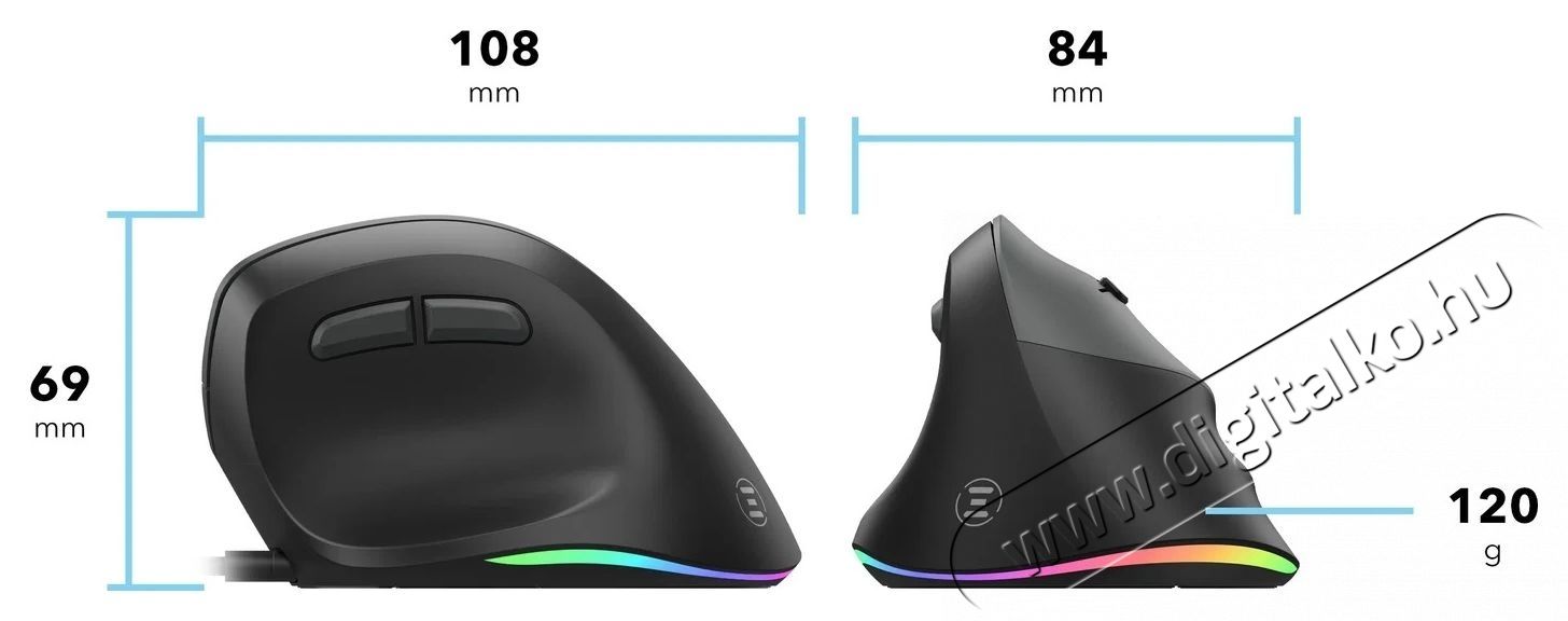 Eternico Wired Vertical Mouse MDV490, fekete Iroda &eacute;s sz&aacute;m&iacute;t&aacute;stechnika - Eg&eacute;r - Vezet&eacute;kes eg&eacute;r - 535179