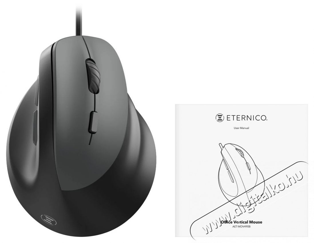 Eternico Wired Vertical Mouse MDV490, fekete Iroda &eacute;s sz&aacute;m&iacute;t&aacute;stechnika - Eg&eacute;r - Vezet&eacute;kes eg&eacute;r - 535179