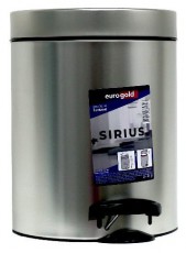 EUROGOLD SIRIUS 5l 19x24cm ezüst pedálos szemetes Háztartás / Otthon / Kültér - Lakásfelszerelés - Szemetes - 514018