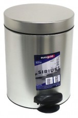 EUROGOLD SIRIUS 5l 19x24cm ezüst pedálos szemetes Háztartás / Otthon / Kültér - Lakásfelszerelés - Szemetes - 514018