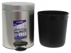 EUROGOLD SIRIUS 5l 19x24cm ezüst pedálos szemetes Háztartás / Otthon / Kültér - Lakásfelszerelés - Szemetes - 514018