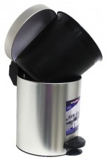 EUROGOLD SIRIUS 5l 19x24cm ezüst pedálos szemetes Háztartás / Otthon / Kültér - Lakásfelszerelés - Szemetes - 514018