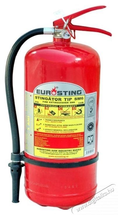 Eurosting t&uacute;lnyom&aacute;sos tűzolt&oacute; k&eacute;sz&uuml;l&eacute;k, mechanikus habbal, SM6 t&iacute;pus, 6 l H&aacute;ztart&aacute;s / Otthon / K&uuml;lt&eacute;r - Szersz&aacute;m - Egy&eacute;b szersz&aacute;m - 535192