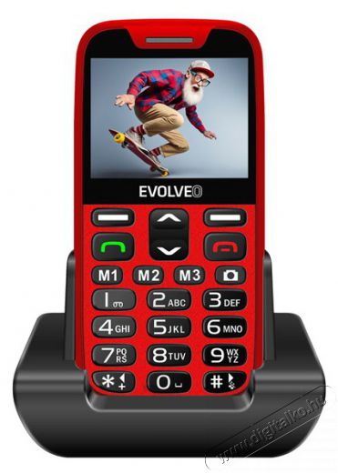 Evolveo EasyPhone XR EP601 2,3" piros mobiltelefon Mobil / Kommunikáció / Smart - Klasszikus / Mobiltelefon időseknek - 516196
