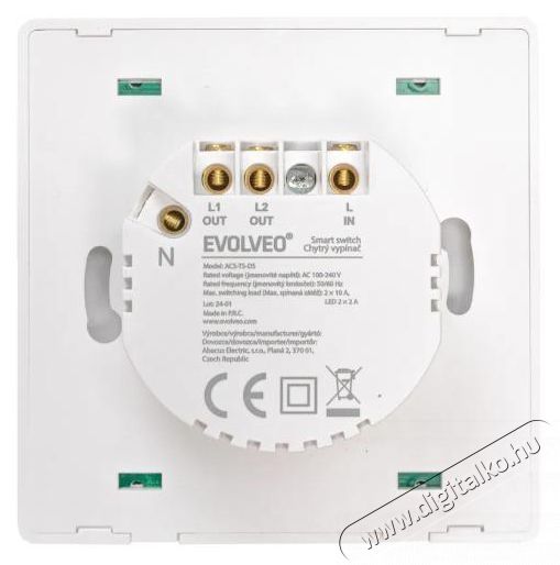 Evolveo WiFi Dual Switch Iroda &eacute;s sz&aacute;m&iacute;t&aacute;stechnika - H&aacute;l&oacute;zat - Switch - 522592
