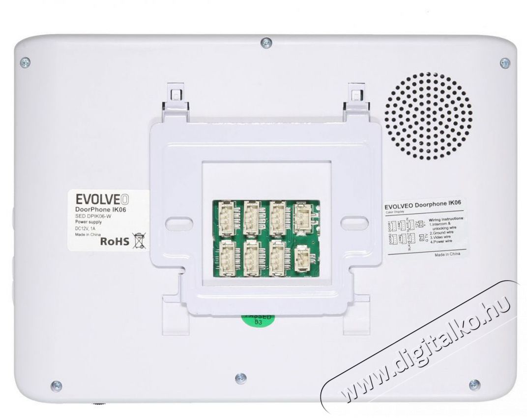 Evolveo DoorPhone IK06 k&eacute;szlet mem&oacute;ri&aacute;val &eacute;s sz&iacute;nes kijelzővel H&aacute;ztart&aacute;s / Otthon / K&uuml;lt&eacute;r - Lak&aacute;sfelszerel&eacute;s - Csengő - 519402