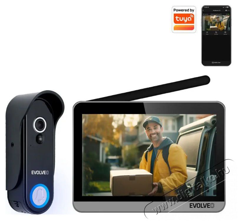 Evolveo DoorPhone W7, ez&uuml;st monitor H&aacute;ztart&aacute;s / Otthon / K&uuml;lt&eacute;r - Lak&aacute;sfelszerel&eacute;s - Csengő - 519403