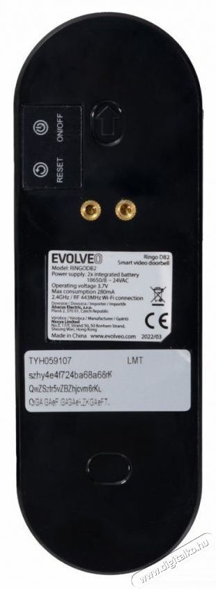 Evolveo Ringo DB2 - vezet&eacute;k n&eacute;lk&uuml;li intelligens video csengő + aljzat csengő H&aacute;ztart&aacute;s / Otthon / K&uuml;lt&eacute;r - Lak&aacute;sfelszerel&eacute;s - Csengő - 519406