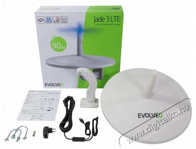 Evolveo Jade 3, akt&iacute;v k&uuml;lt&eacute;ri antenna DVB-T2, LTE/4G/5G szűrővel TV antenna Tv kieg&eacute;sz&iacute;tők - Antenna - K&uuml;lt&eacute;ri antenna - 531755
