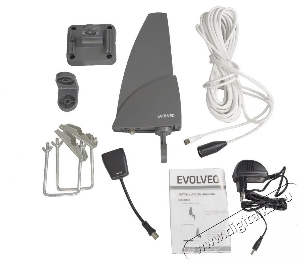 Evolveo Shark, akt&iacute;v k&uuml;lt&eacute;ri antenna DAB /DVB-T2, LTE/4G/5G szűrővel TV antenna Tv kieg&eacute;sz&iacute;tők - Antenna - K&uuml;lt&eacute;ri antenna - 531756