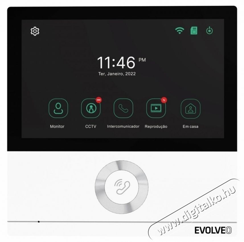 Evolveo DoorPhone AHD7, feh&eacute;r monitor H&aacute;ztart&aacute;s / Otthon / K&uuml;lt&eacute;r - Biztons&aacute;gtechnika - Kieg&eacute;sz&iacute;tő - 519396