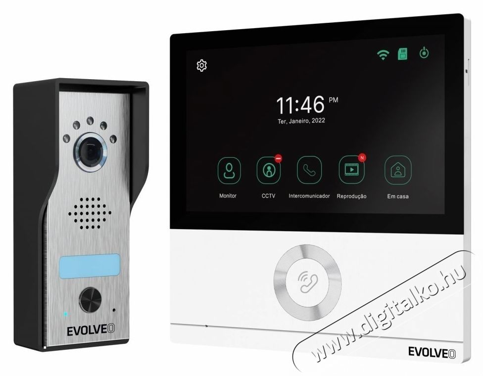 Evolveo DoorPhone AHD7, feh&eacute;r monitor H&aacute;ztart&aacute;s / Otthon / K&uuml;lt&eacute;r - Biztons&aacute;gtechnika - Kieg&eacute;sz&iacute;tő - 519396