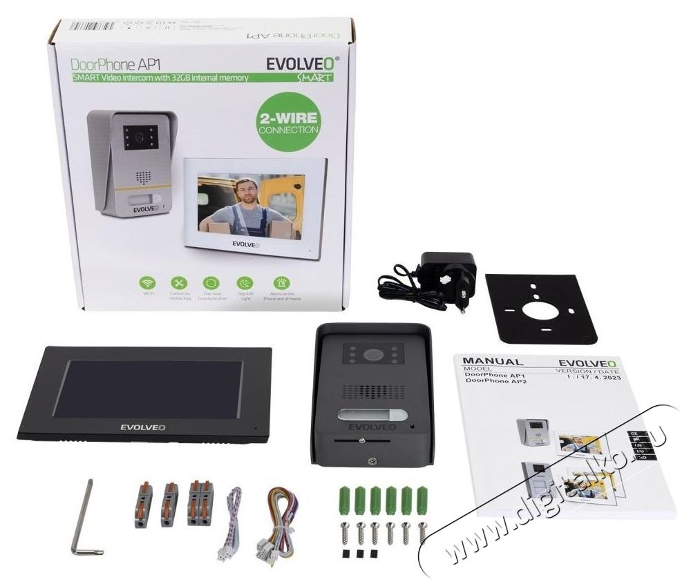 Evolveo DoorPhone AP1-2, fekete H&aacute;ztart&aacute;s / Otthon / K&uuml;lt&eacute;r - Biztons&aacute;gtechnika - Kieg&eacute;sz&iacute;tő - 519399