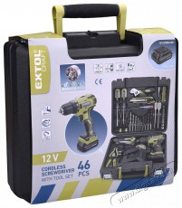 EXTOL CRAFT 422801 akkus csavarhúzó, Brushless, 46 db Háztartás / Otthon / Kültér - Szerszám - Akkumulátoros csavarhúzó - 518699