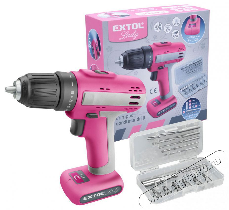 EXTOL LADY 402402 Akkus f&uacute;r&oacute;csavaroz&oacute;, r&oacute;zsasz&iacute;n H&aacute;ztart&aacute;s / Otthon / K&uuml;lt&eacute;r - Szersz&aacute;m - Csavarh&uacute;z&oacute; / kulcs / f&uacute;r&oacute; / szersz&aacute;m k&eacute;szlet - 518702