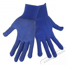 EXTOL 99714 k&ouml;t&ouml;tt kesztyű, k&eacute;k, PE, feh&eacute;r PVC p&ouml;tty&ouml;kkel H&aacute;ztart&aacute;s / Otthon / K&uuml;lt&eacute;r - Szersz&aacute;m - Munkav&eacute;delmi term&eacute;k - 535198