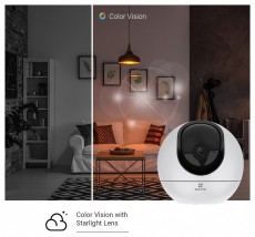 Ezviz C6 beltéri, 4MP, 4mm, IR10m, mikrofon/hangszóró, wifi IP PT dómkamera Háztartás / Otthon / Kültér - Biztonságtechnika - Biztonsági kamera - 388087