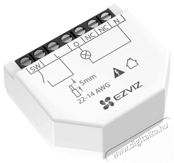 Ezviz T35-R100-W okos WiFi kapcsolómodul, 1 csatorna Háztartás / Otthon / Kültér - Okos otthon - Kiegészítő - 522617