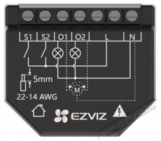 Ezviz T36-R100-WM okos WiFi kapcsolómodul, 2 csatorna, fogyasztásmérés Háztartás / Otthon / Kültér - Okos otthon - Kiegészítő - 522619
