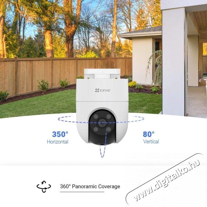 Ezviz H8C Pan & Tilt Wi-Fi t&eacute;rfigyelő kamera, 2 MP, Full HD, Alak&eacute;rz&eacute;kel&eacute;s, Automatikus k&ouml;vet&eacute;s, K&eacute;tir&aacute;ny&uacute; besz&eacute;d, Sz&iacute;nes &eacute;jszakai l&aacute;t&aacute;s, Időj&aacute;r&aacute;s&aacute;ll&oacute; F&eacute;nyk&eacute;pezőg&eacute;p / kamera - Megfigyelő / IP kamera - 531401